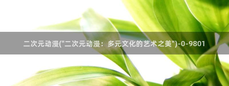 韩国动漫：二次元动漫(\