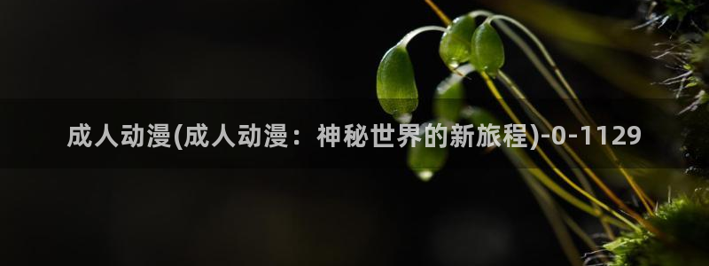 动漫美图：成人动漫(成人动漫：神秘世界的新旅程)
